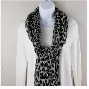 Leopard Print Scarf Womens 72 Inch Silk Satin Like Animal Print Headscarf